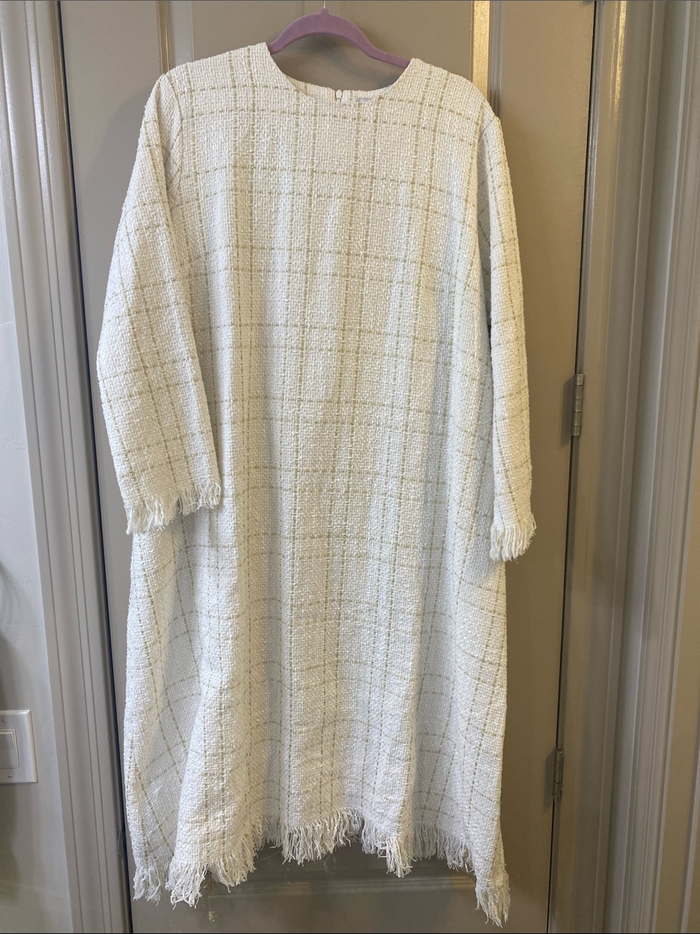 Dainty Jewells Cream Fringe Midi Shift Dress